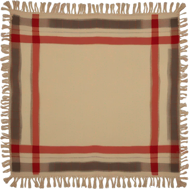 scarf in beige and red plaid emoji