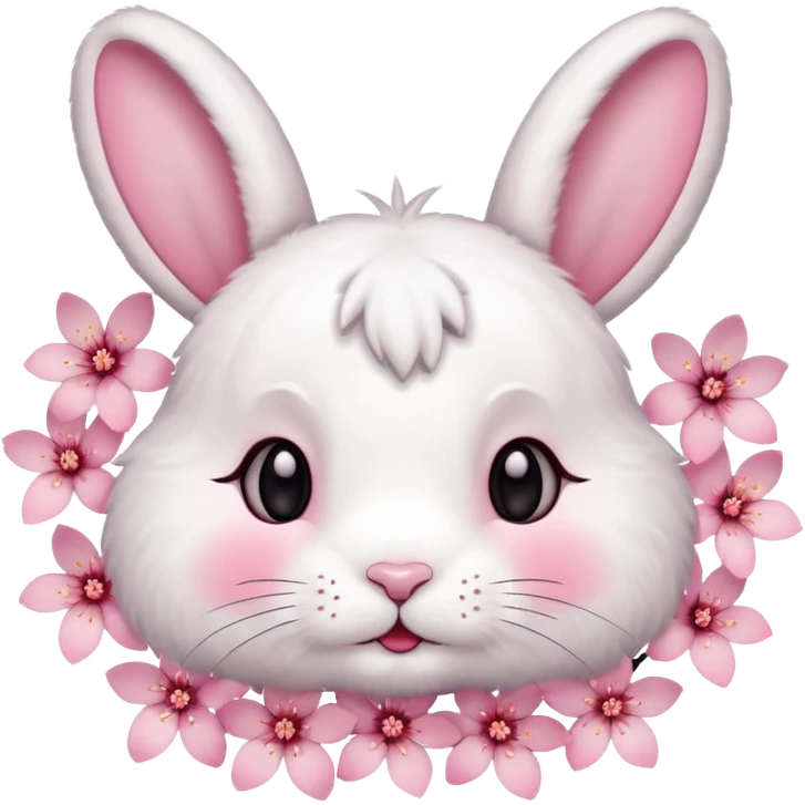 A cherry blossom with a bunny face 🌸🐰 emoji