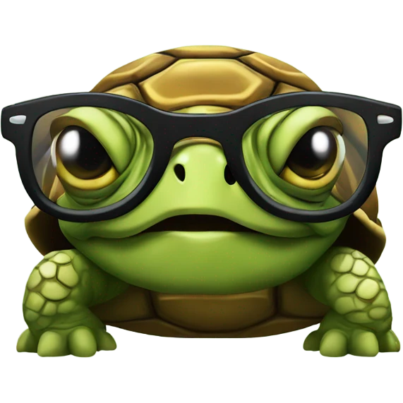 Tortoise wear glasses emoji