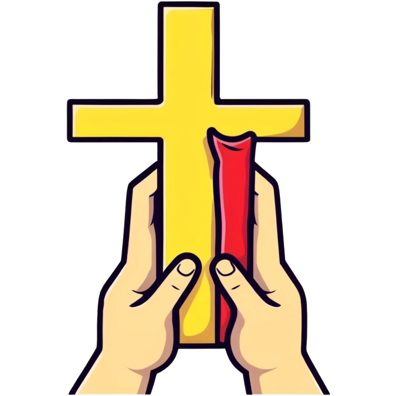 hand holding a cross sign emoji