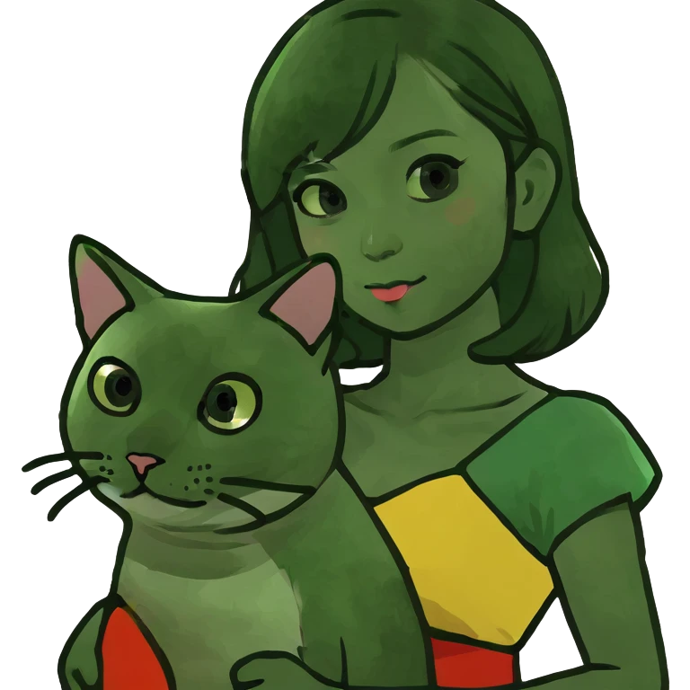 asian girl holding siamese cat emoji