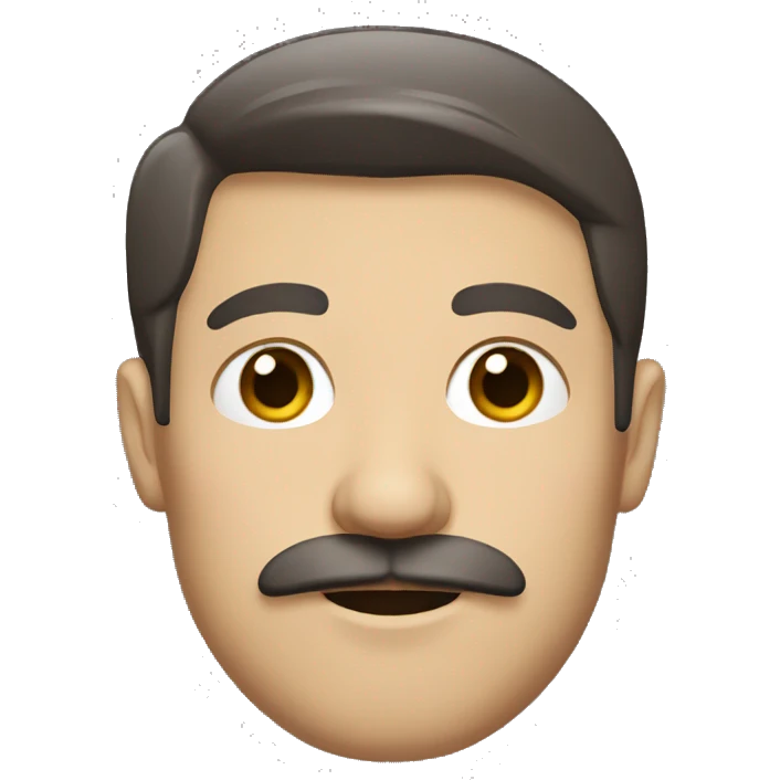 Brunette Caucasian man mustache emoji