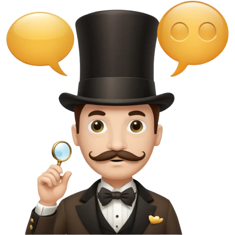 Fancy man with top hat and mustache and wearing monocle, and having a speech bubble saying, “it is so” emoji