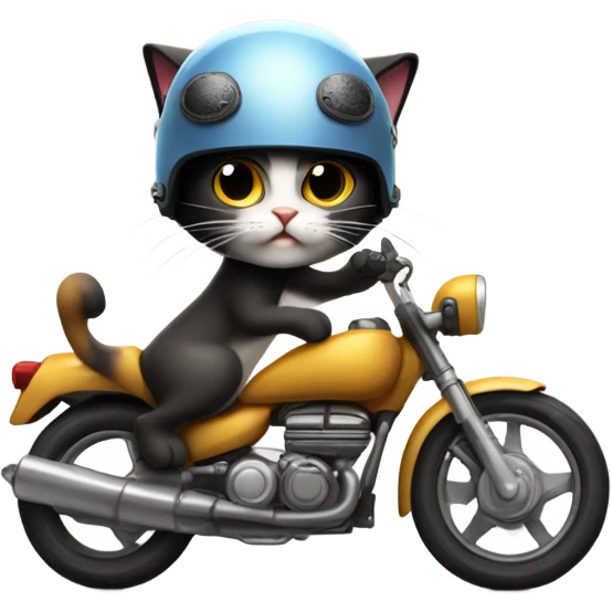 Cat riding a motorcycle  emoji