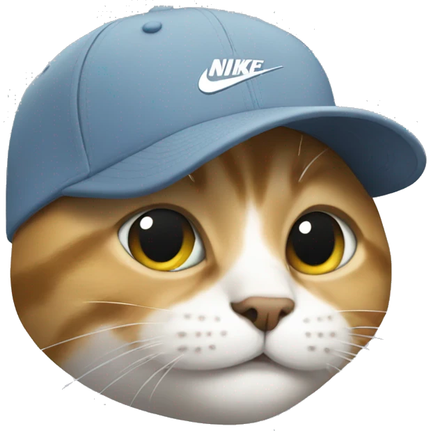 A cat wearing a Nike hat  emoji