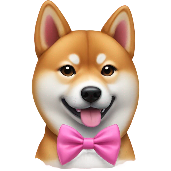 shiba ina with a pink bow emoji