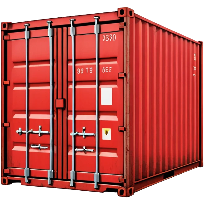 Shipping container in red emoji