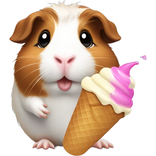 Guinea pig with ice cream  emoji