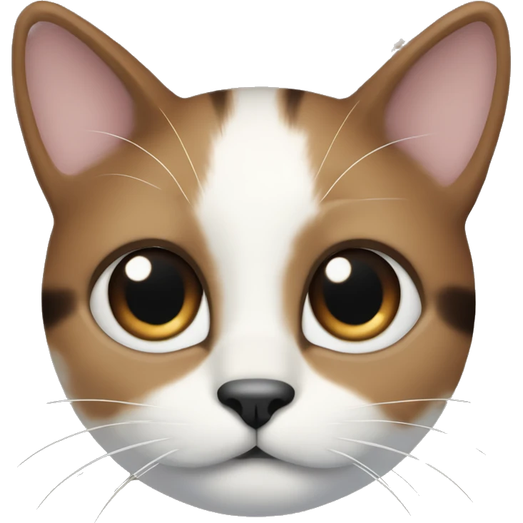 cute brown white and black cat with a black spot on the right side of his nose emoji