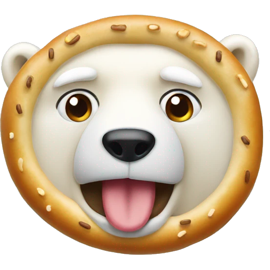 polar bear eating bagel emoji