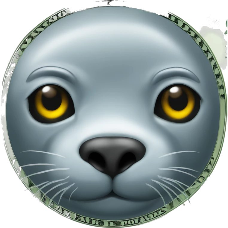 seal with dollar and euro sign in eyes emoji