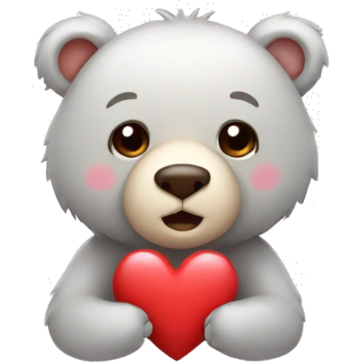 A cute bear with a heart  emoji