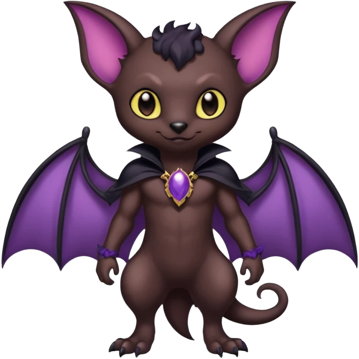 Black batty vampiric scary spooky dark dusky gloomy cute handsome beautiful pretty Liepard-Noibat-Delcatty-Pokémon-fusion emoji