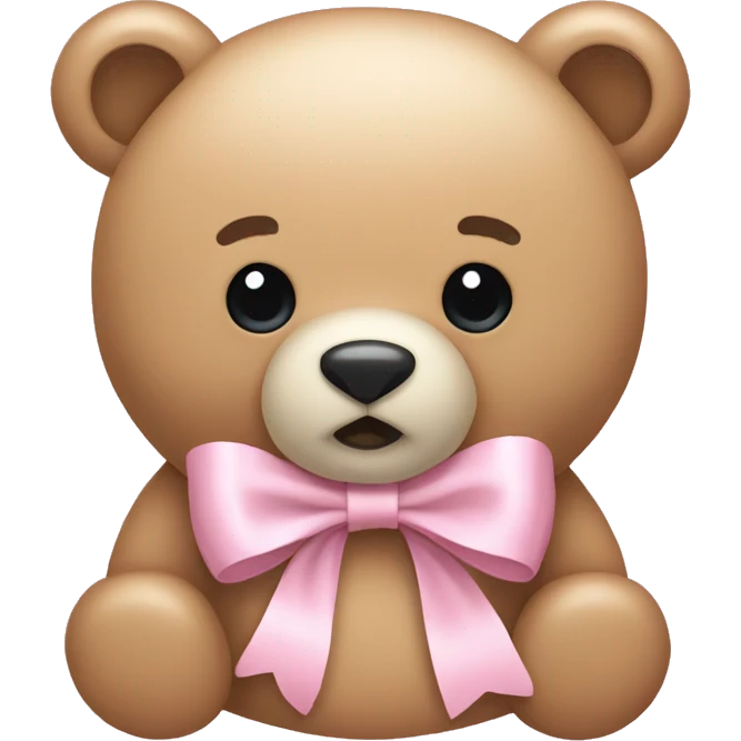 light pink bear bow emoji