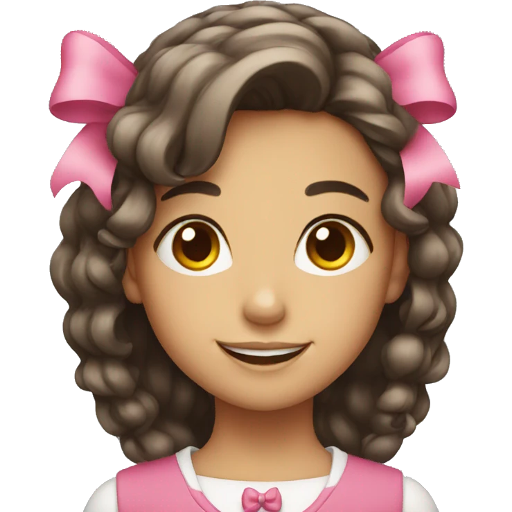 smiling girl with bow emoji