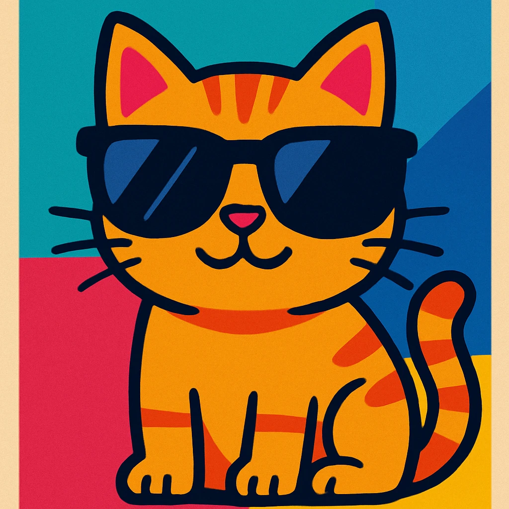 a cat wearing sunglasses emoji