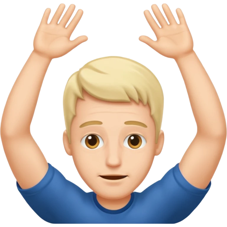 Manic upside down supported by hands emoji