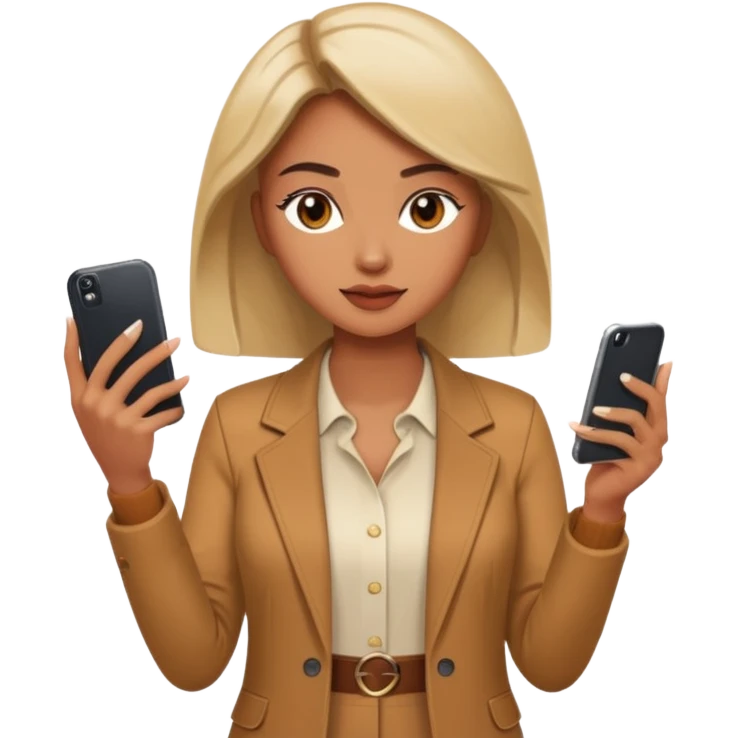 una señora entrando a mi  Instagram  para promocionar mi marca emoji