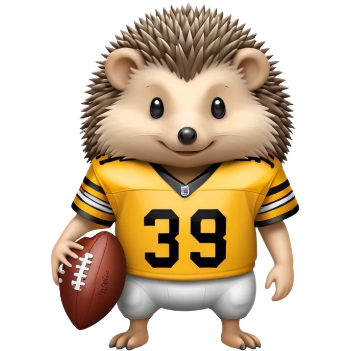 Hedgehog in Steelers football jersey  emoji