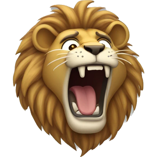 lion roars wriggling his head emoji