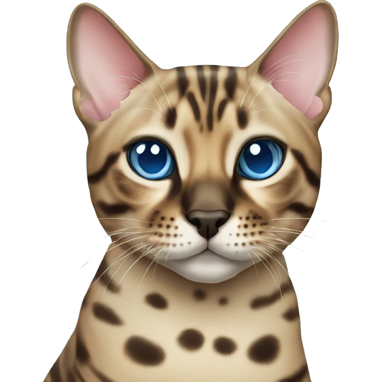 Seal Bengal cat with Blue eyes sitting emoji