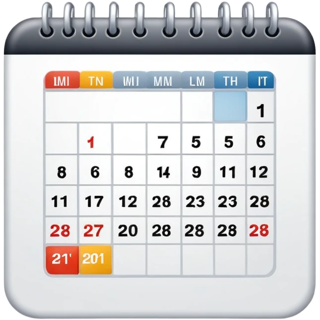 Calendar with available dates for booking emoji