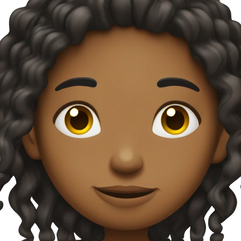 Brown girl with wavy hair hugging black boy who has dreads  emoji