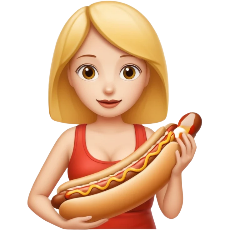 Big round boobs and hotdog emoji