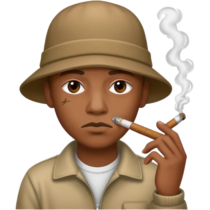 Gang member smoking a blunt emoji
