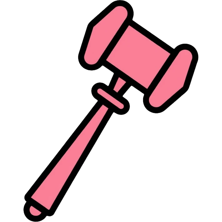 light pink gavel emoji