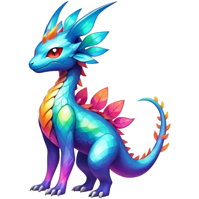 Elemental Exotic Colorful Fantasy Pokémon-Fakémon-hybrid-creature (full body) emoji
