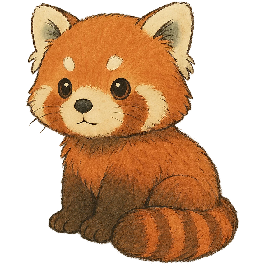 cute baby red panda emoji