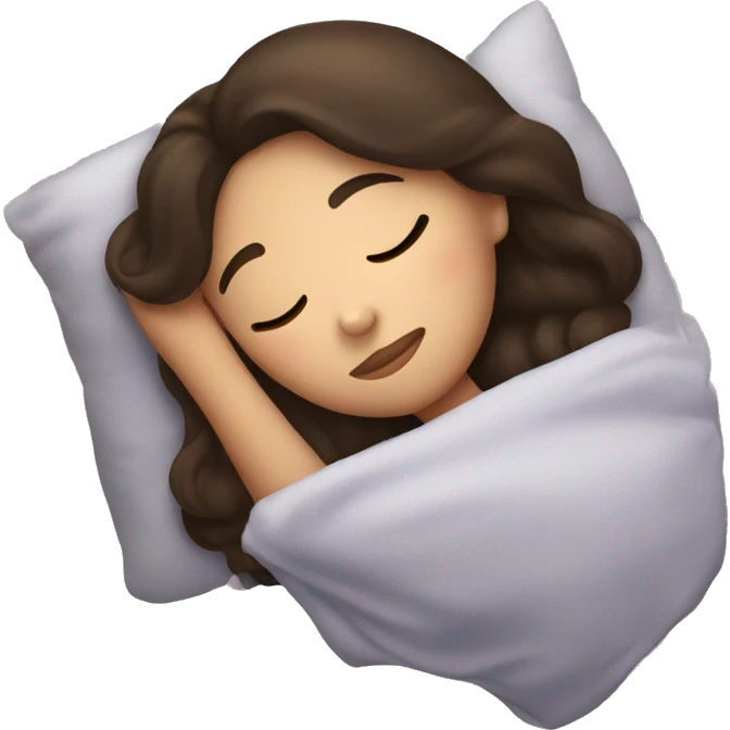 Brunette girl sleeping emoji