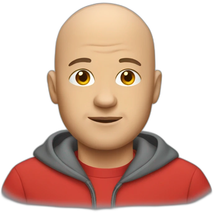 bald man in a red sweatshirt emoji
