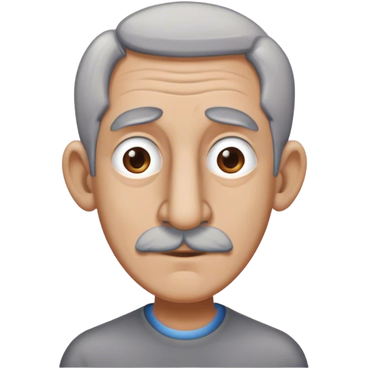 A man with half hair in Grey and a big nose Name Otto  emoji