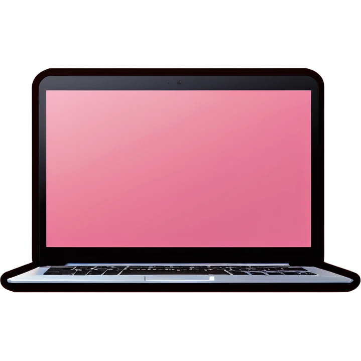 Create a 512x512 pixels, must be in WebP format with a transparent background. sticker must not exceed 100 KB. sticker must not exceed 100 KB. Laptop in pink color  emoji