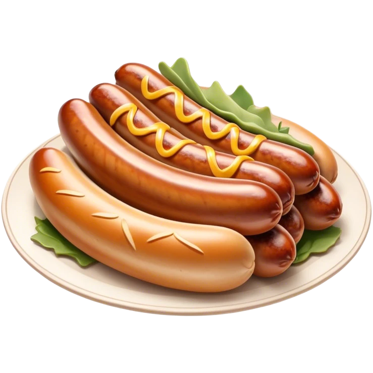 Cinematic Realistic Bratwurst Dish Emoji, showcasing a succulent, grilled sausage with a crispy exterior rendered with lifelike detail and warm, dynamic lighting. emoji