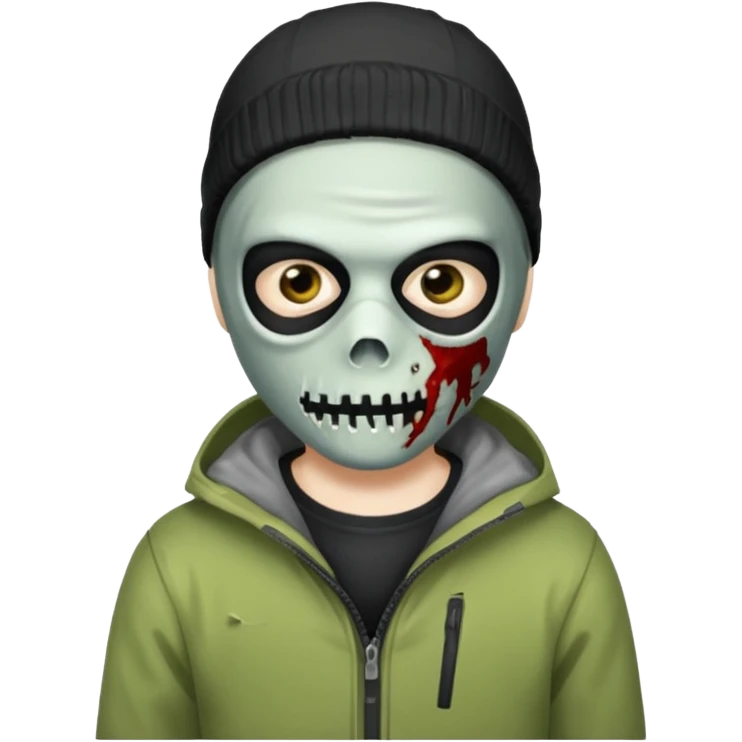 make a, zombie, boy with a ski mask emoji