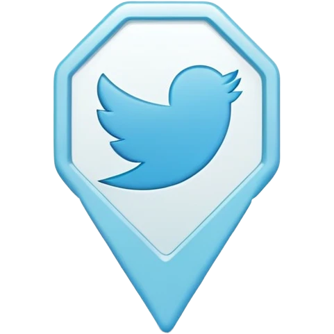 Twitter verification checkmark badge, light blue irregular octagon with white checkmark emoji