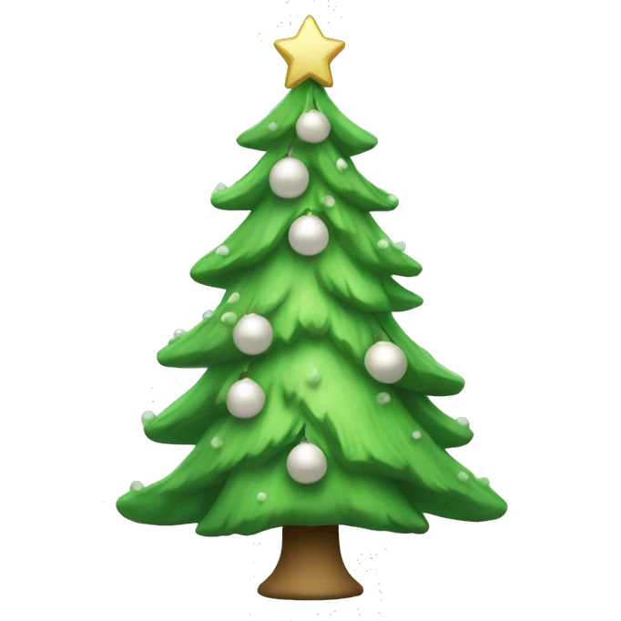 Light green christmas tree white decorations emoji