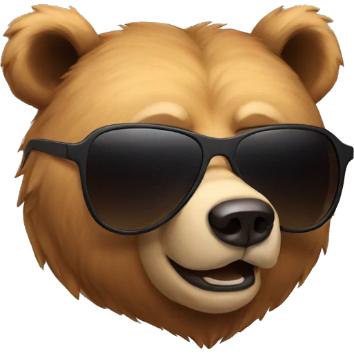 bear head with sunglasses emoji