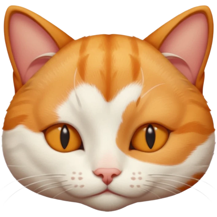 ginger and white small cat eyes closed lying down upside down emoji