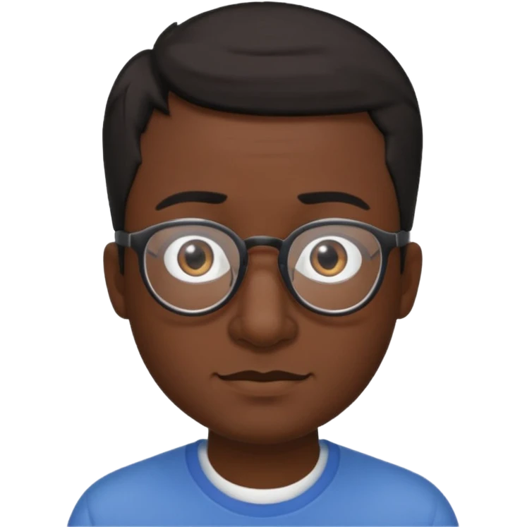 Emoli hombre con lentes poco cabello negro y nariz grande emoji