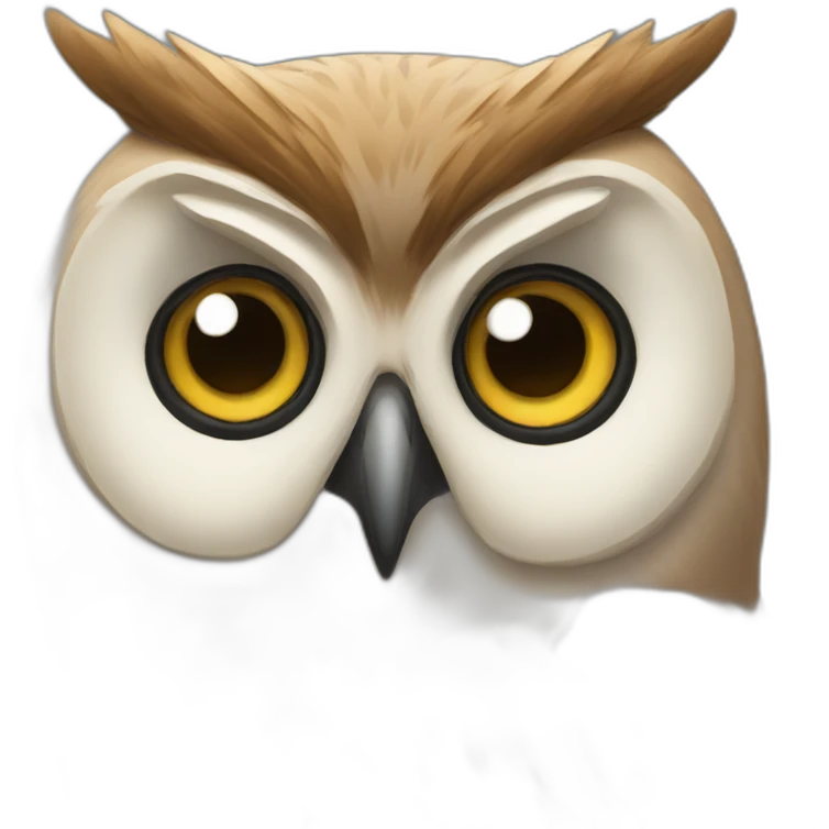 tilted head owl emoji