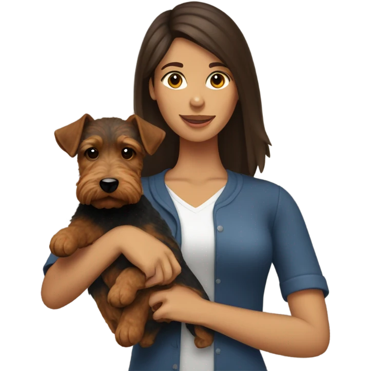 Brunette with welsh terrier emoji
