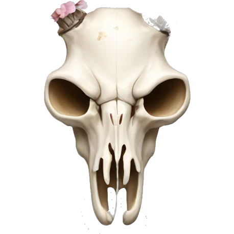 Deer head skull with cherry blossom on antlers emoji