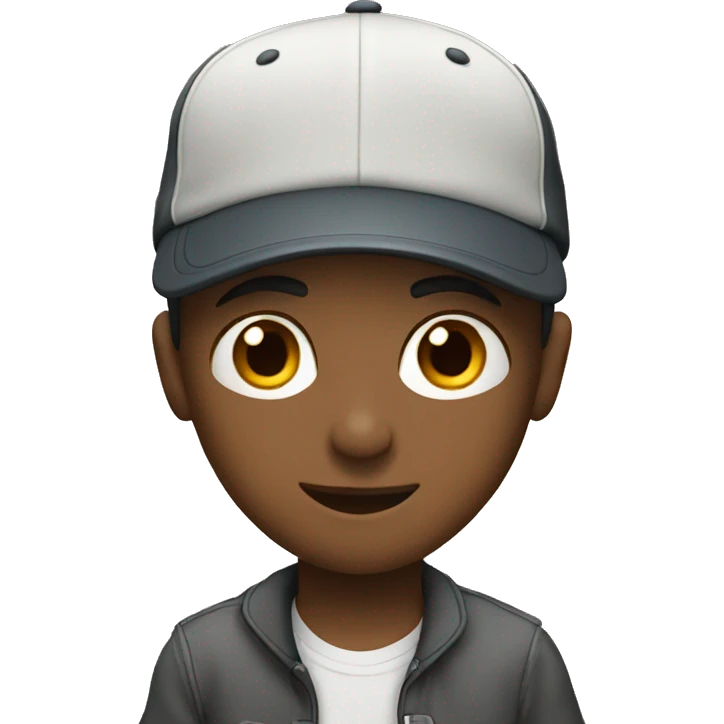 Boy with a fitted cap emoji