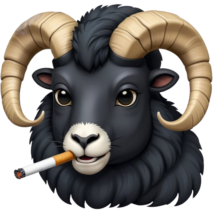 Big Black ram smoking cigarette  emoji