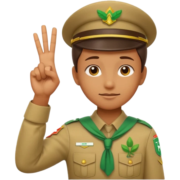 “Emoji-style person in a scout uniform making a balancing gesture with both hands. One hand holds a red cross (not allowed), the other a green checkmark (allowed). Thoughtful expression, simple clean emoji design, centered, transparent background.” emoji