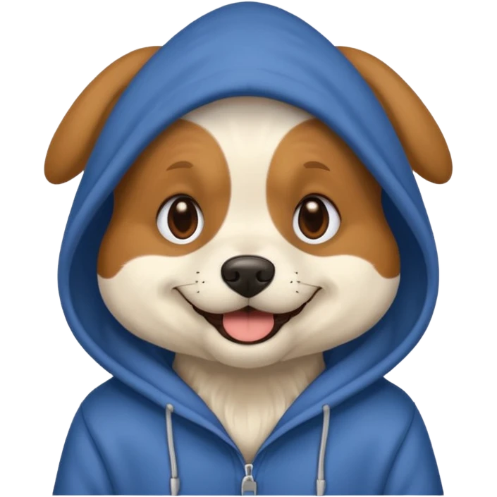Dog wearing a hoodie emoji